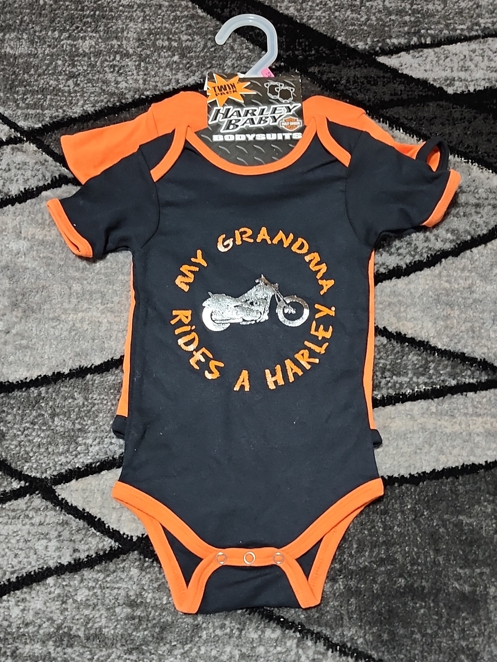 HARLEY DAVIDSON INFANT MOTORCYCLE GRAPHIC TWIN PACK BODYSUIT ONESIES